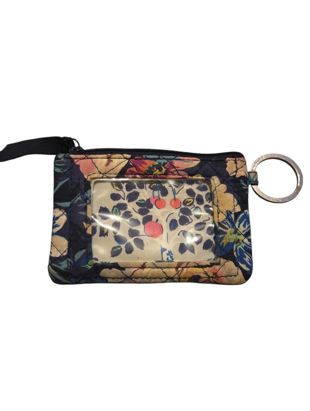 Vera Bradley Floral Clear-ID  Card Holder - Navy Floral